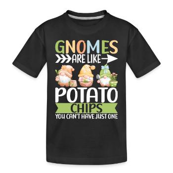 Gartenzwerge Gartenarbeit - Kinder Premium Bio T-Shirt - Schwarz - Vorne