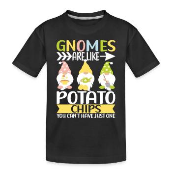 Gartenzwerge Gartenarbeit - Kinder Premium Bio T-Shirt - Schwarz - Vorne