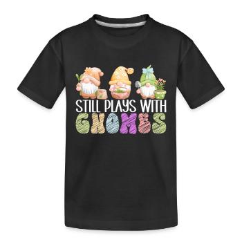 Gartenzwerge Gartenarbeit - Kinder Premium Bio T-Shirt - Schwarz - Vorne