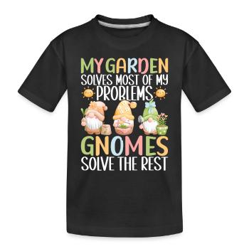 Garden Gnomes Gardening - Kids' Premium Organic T-Shirt - black - Front