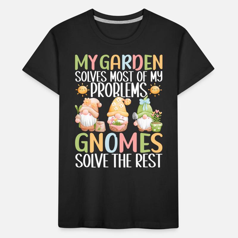 Gartenzwerge Gartenarbeit Kinder Premium Bio T-Shirt
