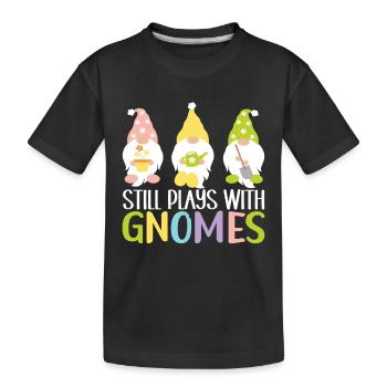 Gartenzwerge Gartenarbeit - Kinder Premium Bio T-Shirt - Schwarz - Vorne