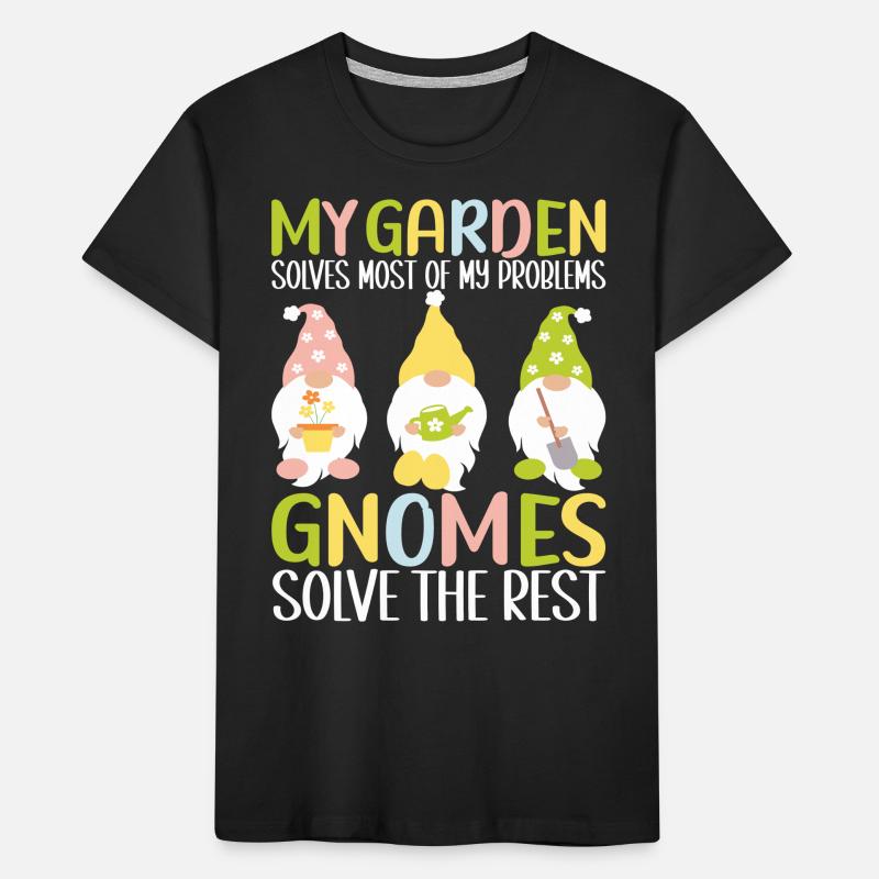 Gartenzwerge Gartenarbeit Kinder Premium Bio T-Shirt