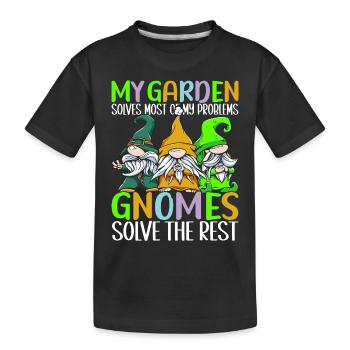 Garden Gnomes Gardening - Kids' Premium Organic T-Shirt - black - Front