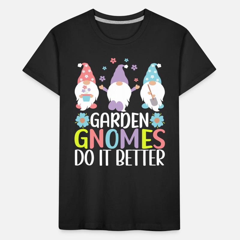 Gartenzwerge Gartenarbeit Kinder Premium Bio T-Shirt