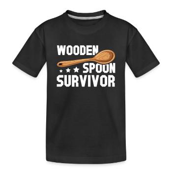 Wooden Spoon Survivor - Kinder Premium Bio T-Shirt - Schwarz - Vorne