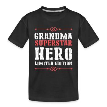Beste Oma Heldin Spruch - Kinder Premium Bio T-Shirt - Schwarz - Vorne