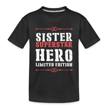 Meilleure soeur héroïne dictant - T-shirt bio Premium Enfant - noir - Devant