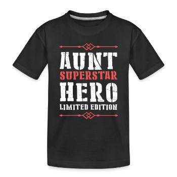 Meilleure tante héroïne dictant - T-shirt bio Premium Enfant - noir - Devant