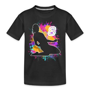 Soccer Woman Soccer 8th Birthday - Kids' Premium Organic T-Shirt - black - Front