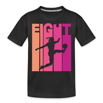 8th Birthday Women's Soccer Soccer Female Soccer Player - Kids' Premium Organic T-Shirt - black - Front
