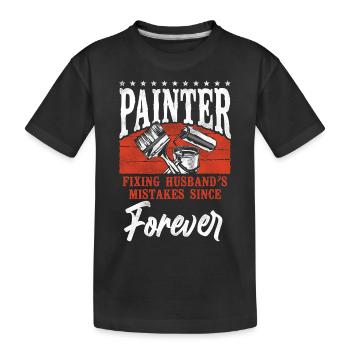House Painter Decorator Painter - Kinder Premium Bio T-Shirt - Schwarz - Vorne