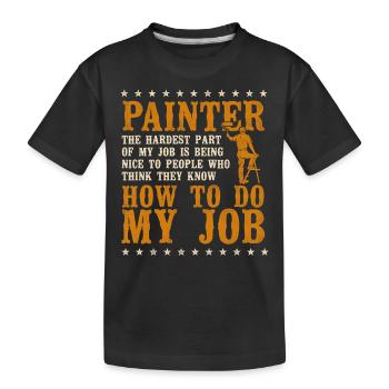 House Painter Decorator Painter - Kinder Premium Bio T-Shirt - Schwarz - Vorne