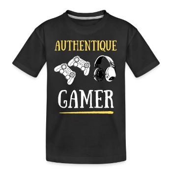 Authentique Gamer - T-shirt bio Premium Enfant - noir - Devant