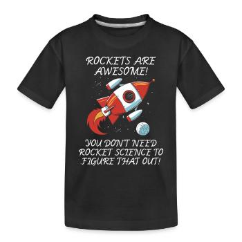 Racketen Raumfahrtingenieur Luftfahrt Astrophysik - Kinder Premium Bio T-Shirt - Schwarz - Vorne