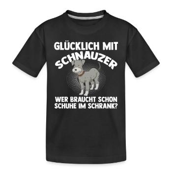 Hund Schnauzer Riesenschnauzer - Kinder Premium Bio T-Shirt - Schwarz - Vorne