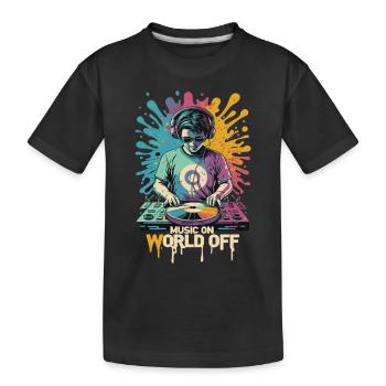 DJ Musique Sur Le Monde Off Disc Jockeys - T-shirt bio Premium Enfant - noir - Devant