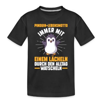 Pingouin mignon - T-shirt bio Premium Enfant - noir - Devant