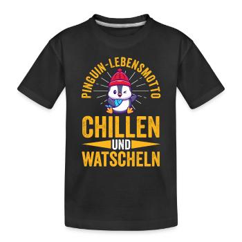 Cute Penguin - Kids' Premium Organic T-Shirt - black - Front