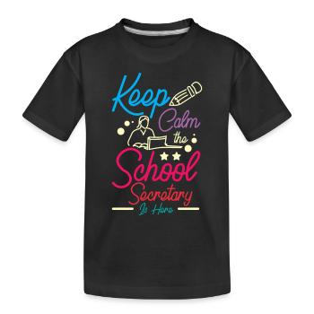 Restez calme, le secrétariat de l’école est là - T-shirt bio Premium Enfant - noir - Devant