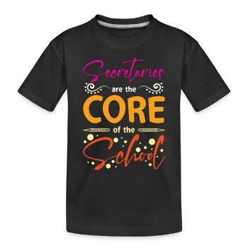 Les secrétaires sont au cœur de l’école - T-shirt bio Premium Enfant - noir - Devant
