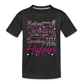Retraité heureux secrétaire d’école - T-shirt bio Premium Enfant - noir - Devant