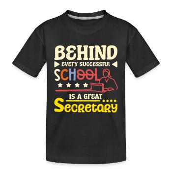 Derrière chaque école, il y a une grande secrétaire - T-shirt bio Premium Enfant - noir - Devant
