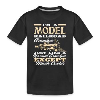 Model Railroad Grandpa - Kids' Premium Organic T-Shirt - black - Front