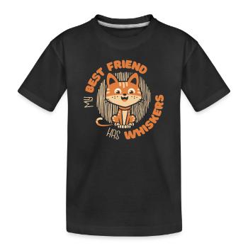 My Best Friend Has Whiskers Domestic Cat Kitty - Kids' Premium Organic T-Shirt - black - Front