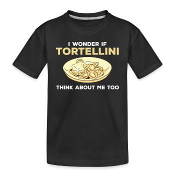 Funny Tortellini Shirt - Kids' Premium Organic T-Shirt - black - Front