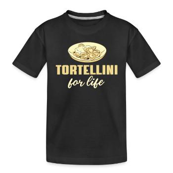 Tortellini Für's Leben - Kinder Premium Bio T-Shirt - Schwarz - Vorne