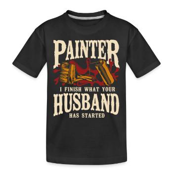 House Painter Decorator Painter I - Kinder Premium Bio T-Shirt - Schwarz - Vorne