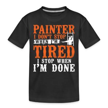 House Painter Decorator Painter I - Kinder Premium Bio T-Shirt - Schwarz - Vorne