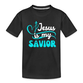 Jésus est mon Sauveur - Bible Foi chrétienne - T-shirt bio Premium Enfant - noir - Devant