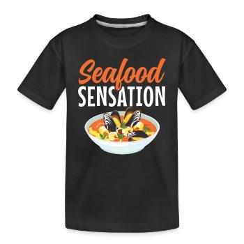 Cioppino Lover Foodie Food American Sea - Kids' Premium Organic T-Shirt - black - Front