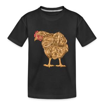 Poulet Volaille Volaille Ferme Oeufs d’oiseaux Bio - T-shirt bio Premium Enfant - noir - Devant