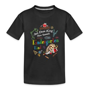 Out of the way: Here comes a kindergartner - Kids' Premium Organic T-Shirt - black - Front