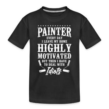 Peintre en bâtiment Peintre décorateur Peintre - T-shirt bio Premium Enfant - noir - Devant