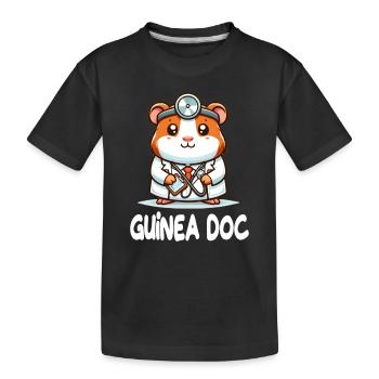 Doktor Meerschweinchen Guinea Doc - Kinder Premium Bio T-Shirt - Schwarz - Vorne