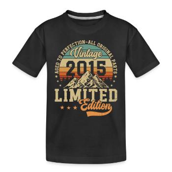 Retro Geburtstagsfreude 2015 - Kinder Premium Bio T-Shirt - Schwarz - Vorne