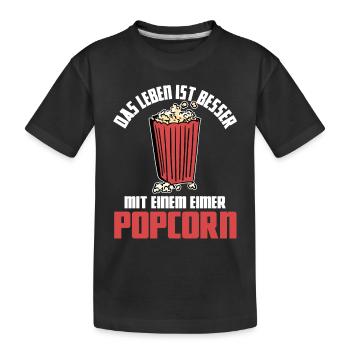 Live Better Seau Popcorn Carnaval Costume - T-shirt bio Premium Enfant - noir - Devant