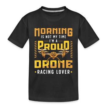 Le matin des amateurs de courses de drones n’est pas ma course de drones - T-shirt bio Premium Enfant - noir - Devant