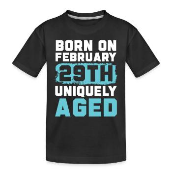 Happy Birthday Schaltjahr 29. Februar Schalttag - Kinder Premium Bio T-Shirt - Schwarz - Vorne