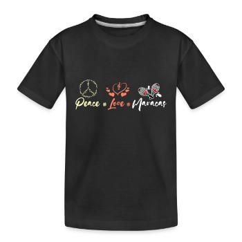 Peace love Maracas - Kinder Premium Bio T-Shirt - Schwarz - Vorne