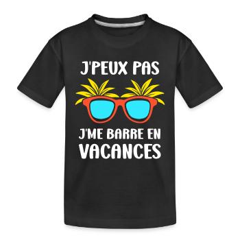 Je suis en vacances - T-shirt bio Premium Enfant - noir - Devant