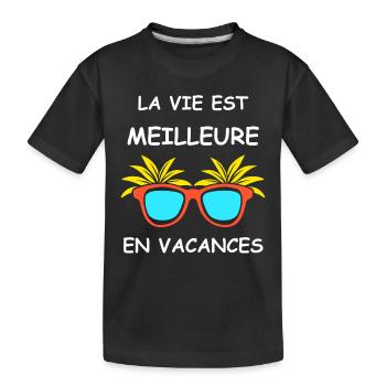 Je suis en vacances - T-shirt bio Premium Enfant - noir - Devant