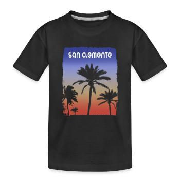 San Clemente California Sonnenuntergang Urlaubssouvenir - Kinder Premium Bio T-Shirt - Schwarz - Vorne