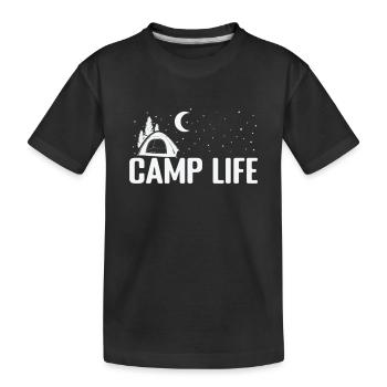 Camp Life Holidays Mountains and Hiking - Kids' Premium Organic T-Shirt - black - Front