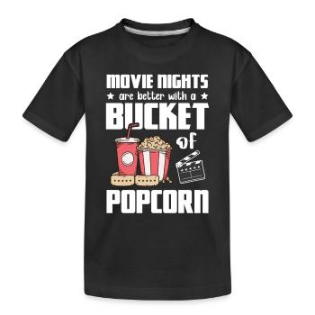 Les soirées cinéma sont meilleures : un seau de pop-corn - T-shirt bio Premium Enfant - noir - Devant