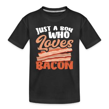 Speck Nur Ein Junge Der Speck Liebt - Kinder Premium Bio T-Shirt - Schwarz - Vorne